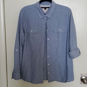 Tommy Hilfiger cotton blue button up